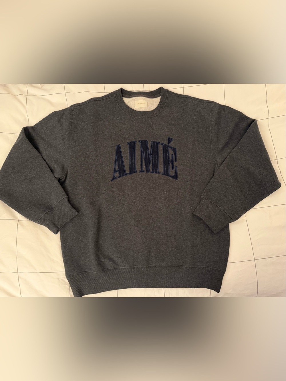 Aime Leon Dore Aimé Appliqué Crewneck Sweatshirt Charcoal Men’s Size Large